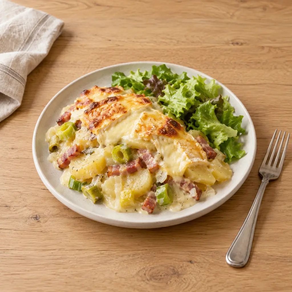 Tartiflette légère aux poireaux
