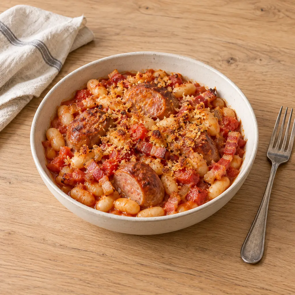 Cassoulet express saucisse et haricots blancs