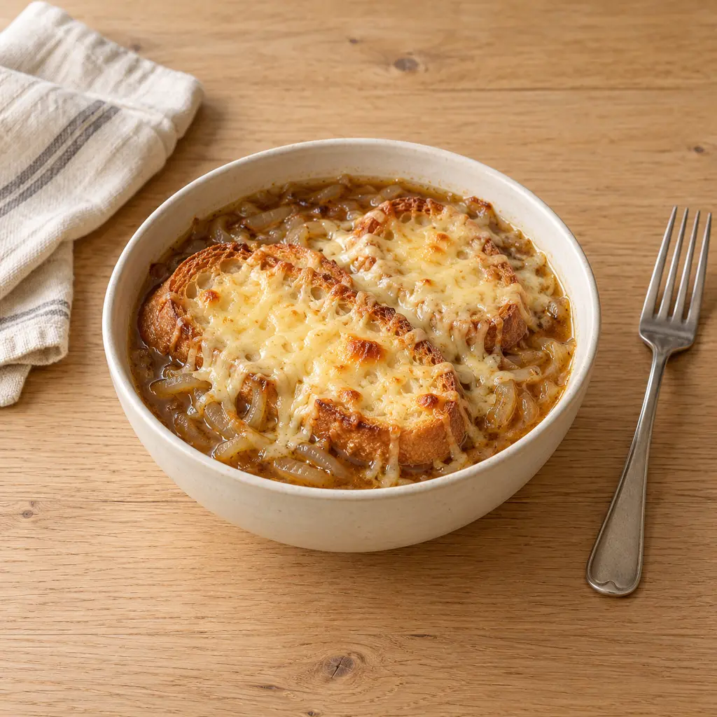 Soupe à l'oignon gratinée