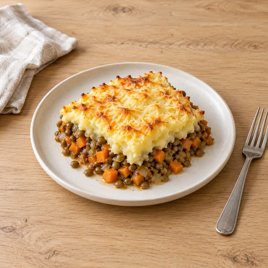 Parmentier végétarien lentilles-carottes
