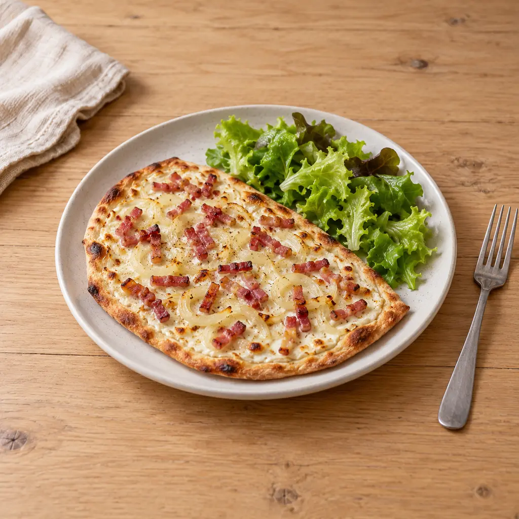 Tarte flambée lardons-oignons