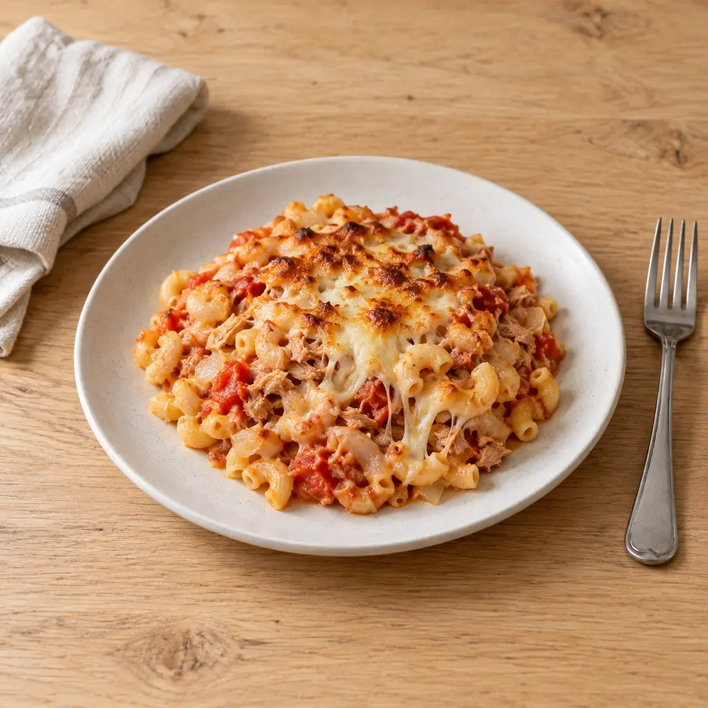 Coquillettes gratinées thon-tomate