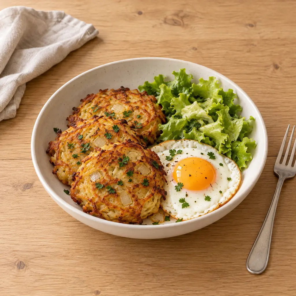 Criques ardéchoises, oeuf au plat et salade
