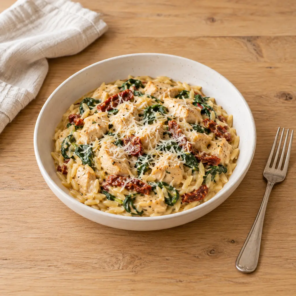 Poulet crémeux aux tomates séchées et orzo