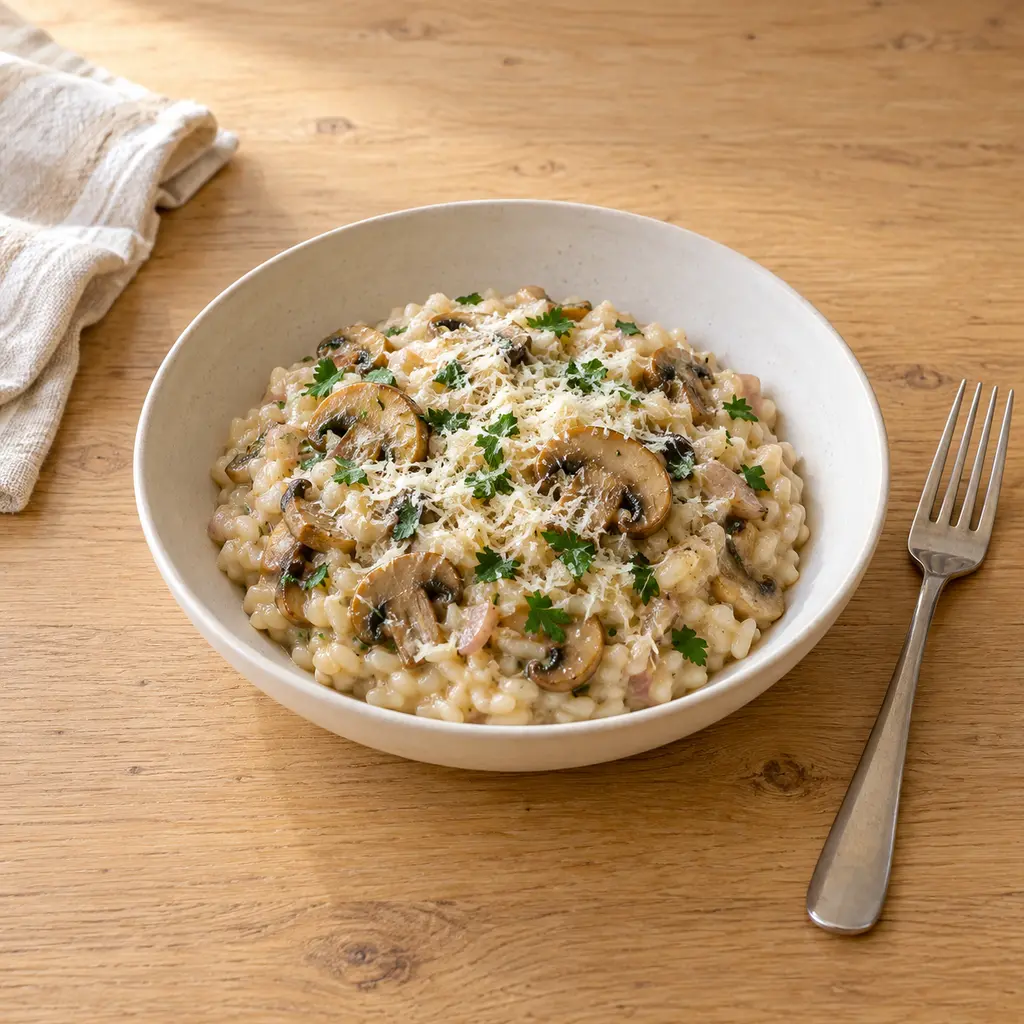Risotto crémeux aux champignons
