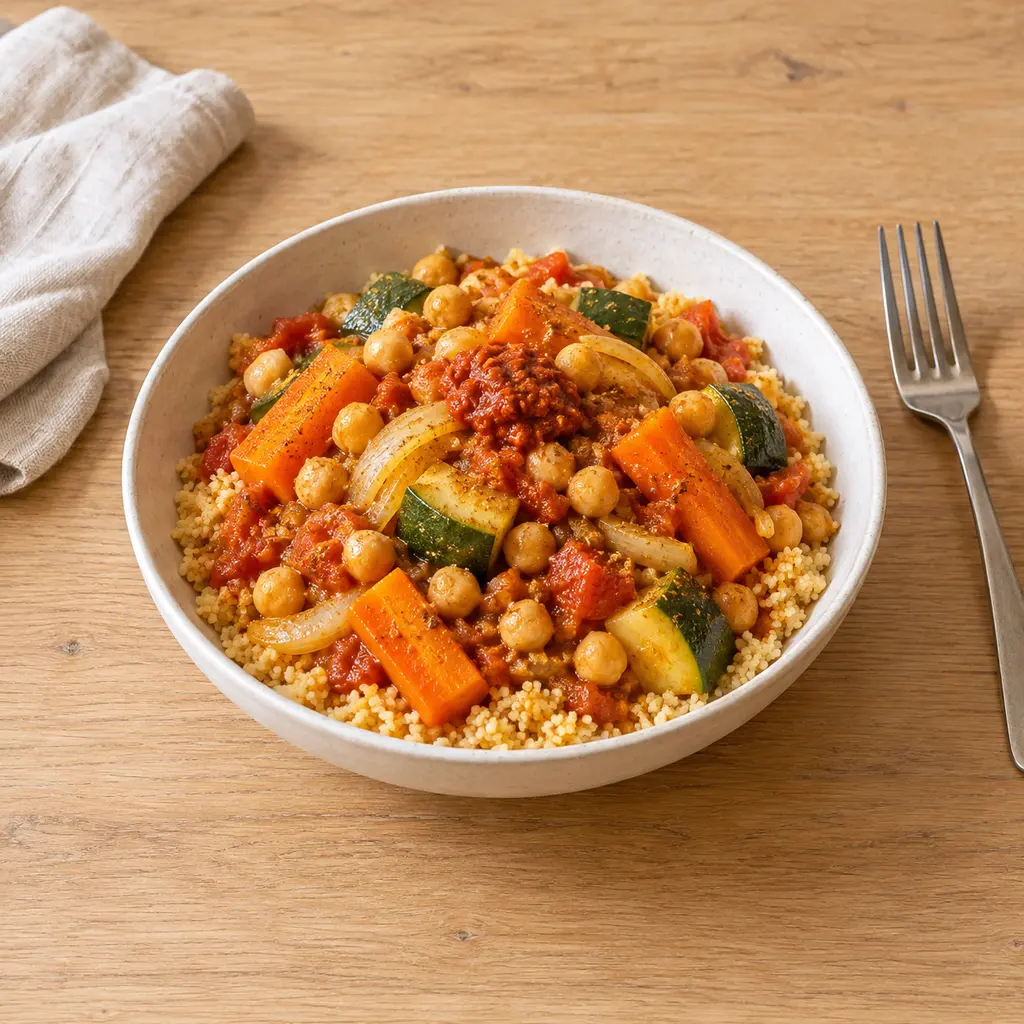 Couscous express aux légumes et pois chiches