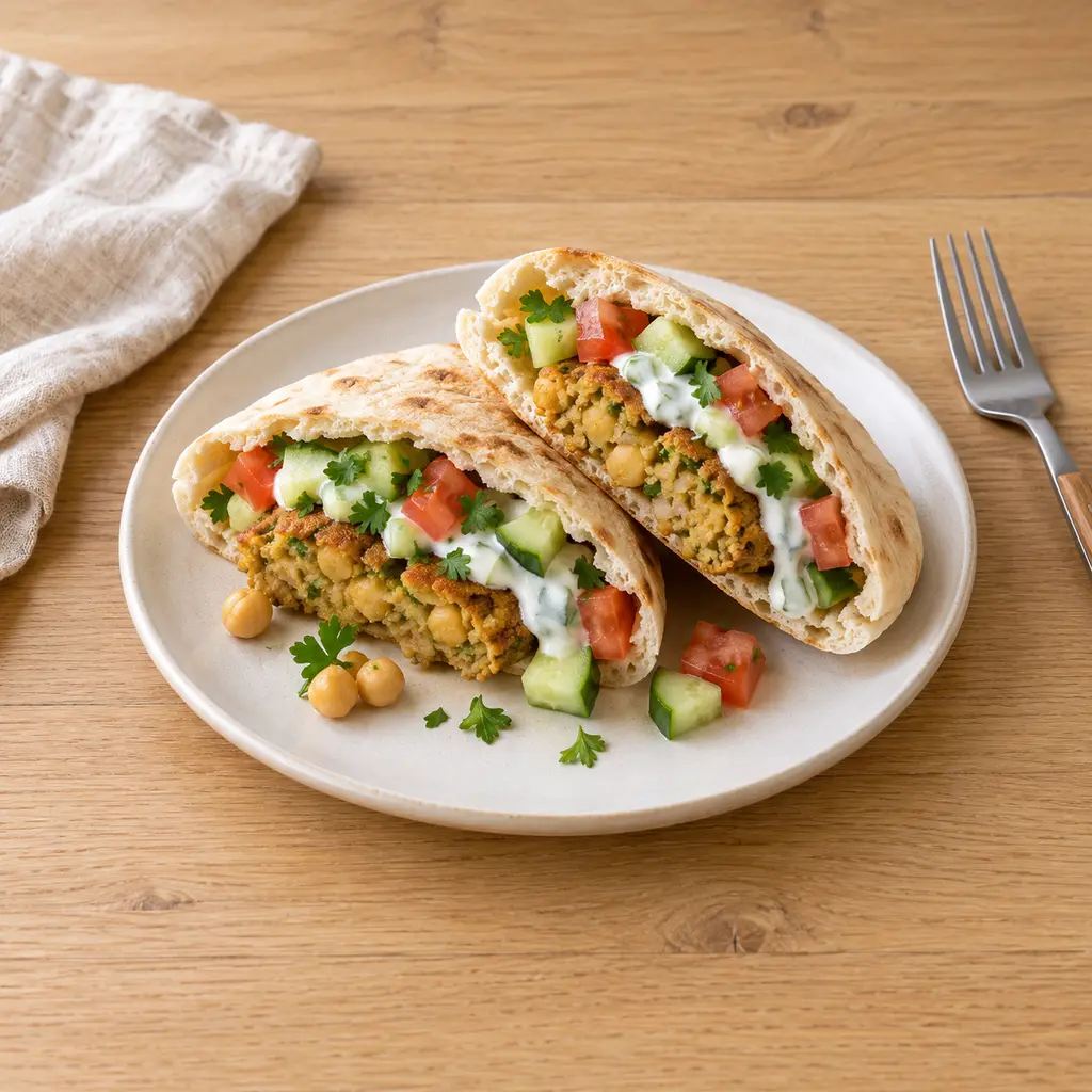 Galettes de pois chiches au air fryer en pita