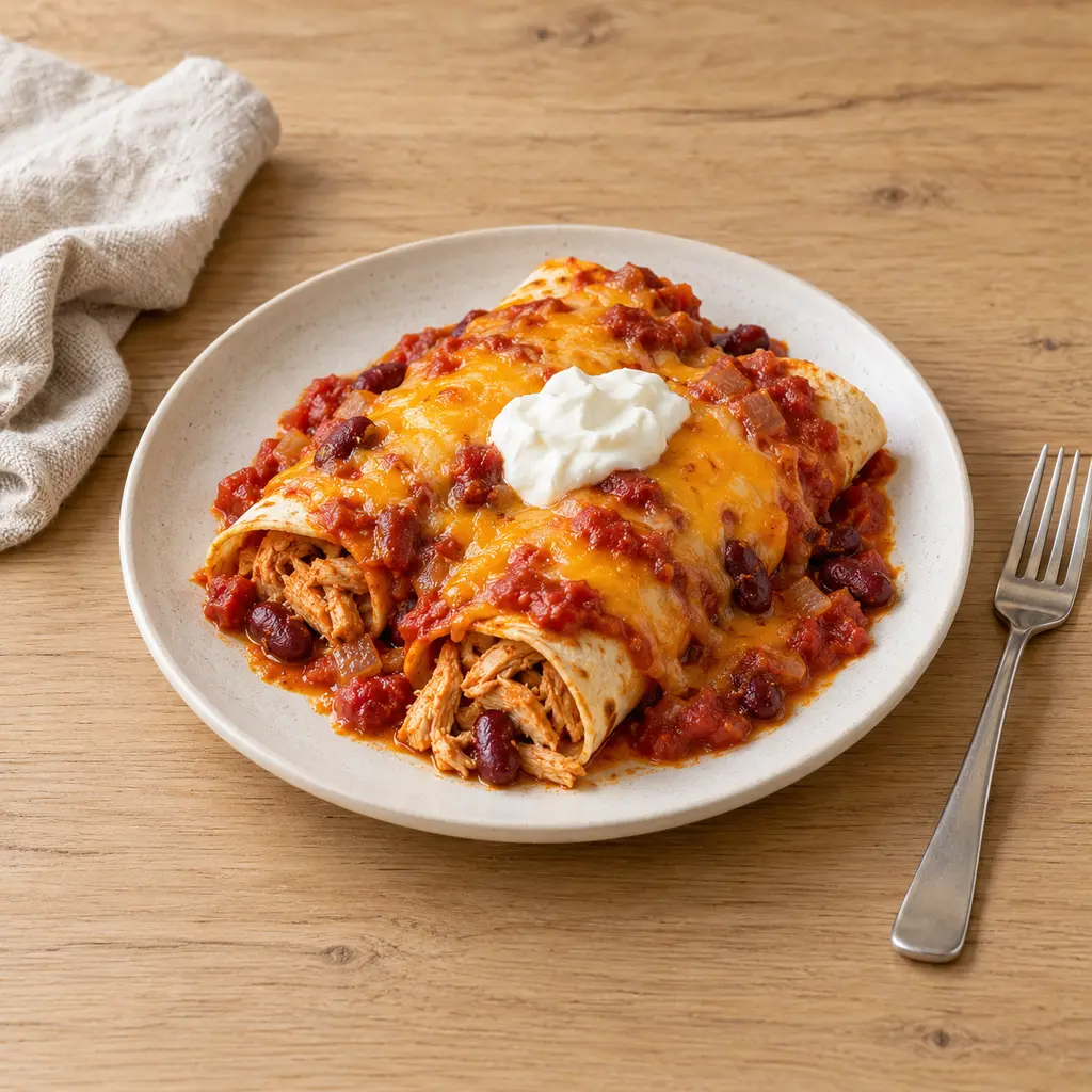 Enchiladas de poulet gratinées