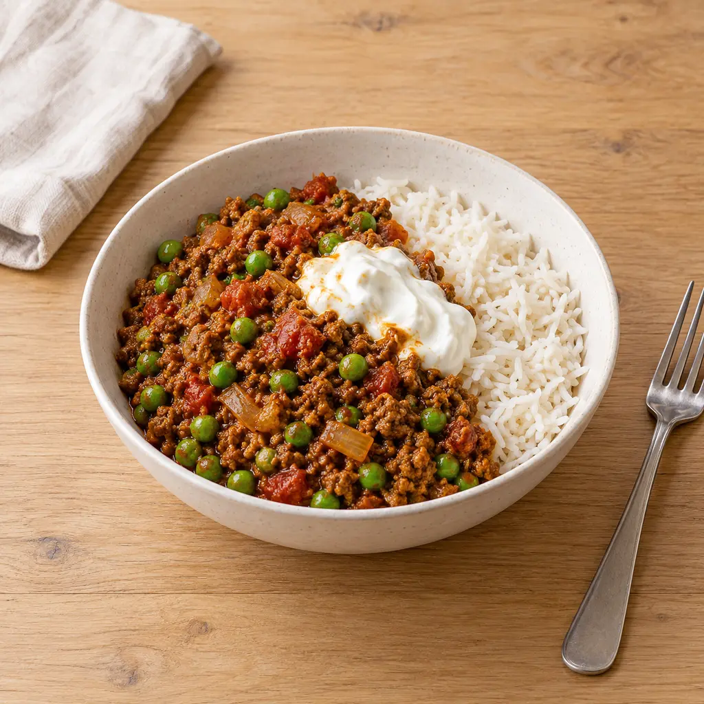 Keema de boeuf aux petits pois