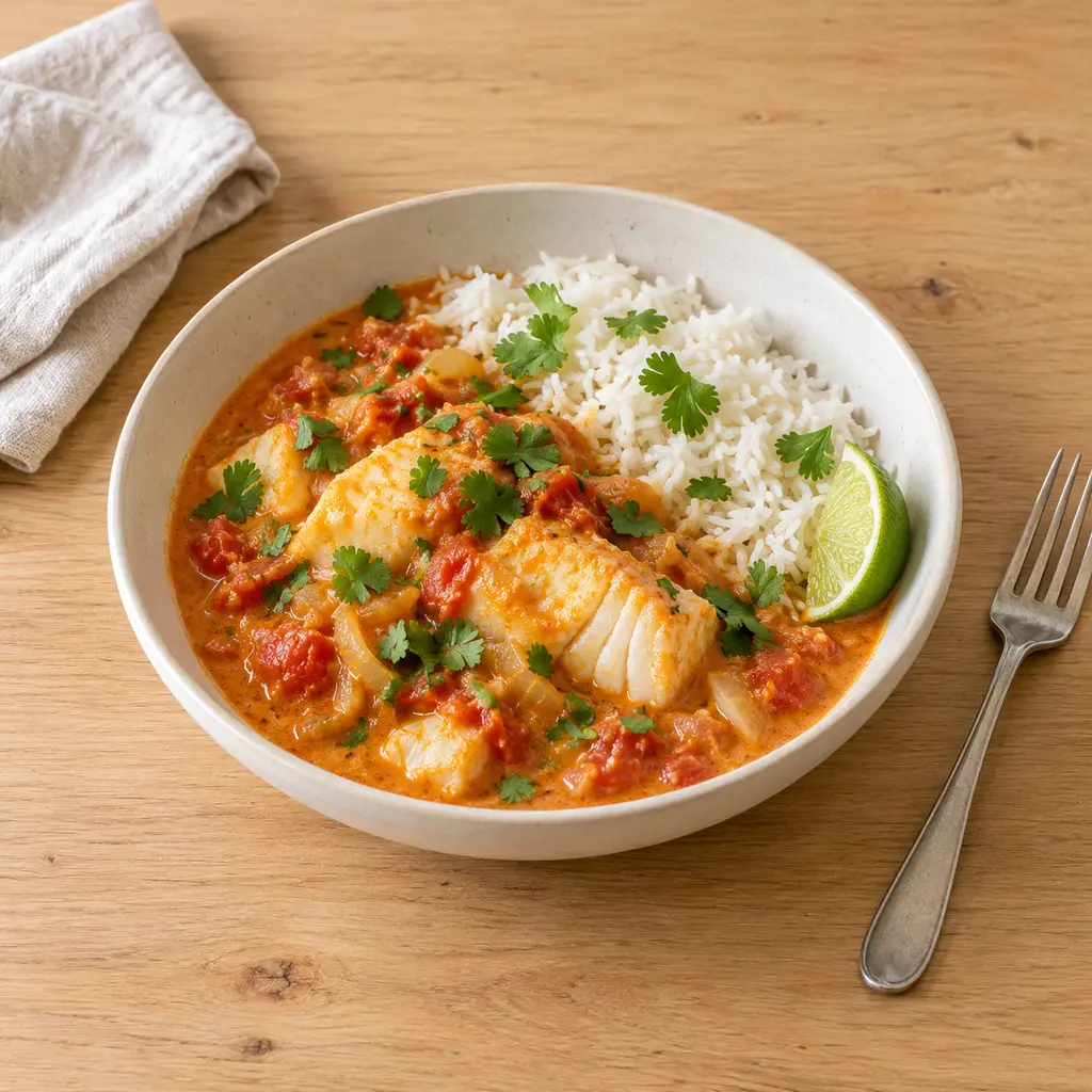Curry de poisson coco-tomate