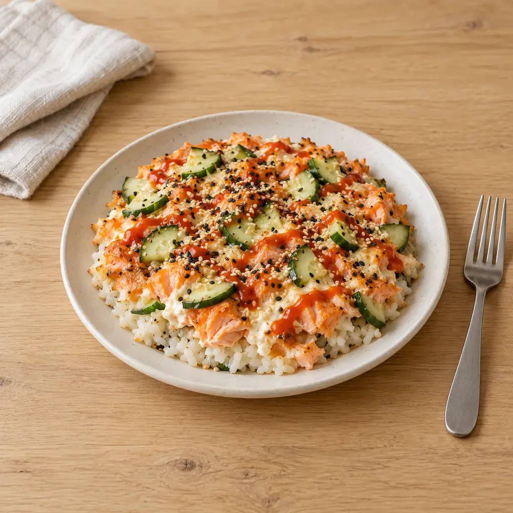 Sushi bake au saumon