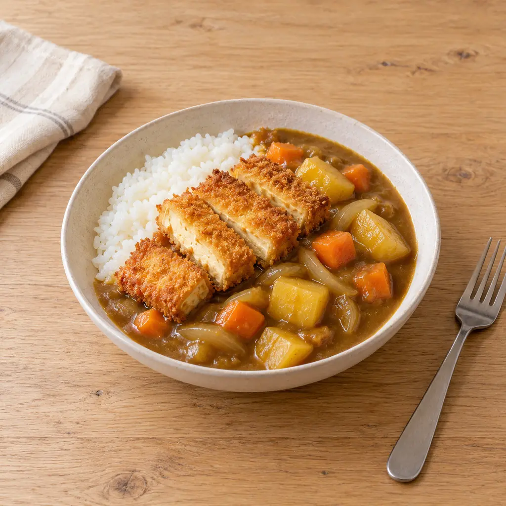 Curry japonais de légumes et tofu pané