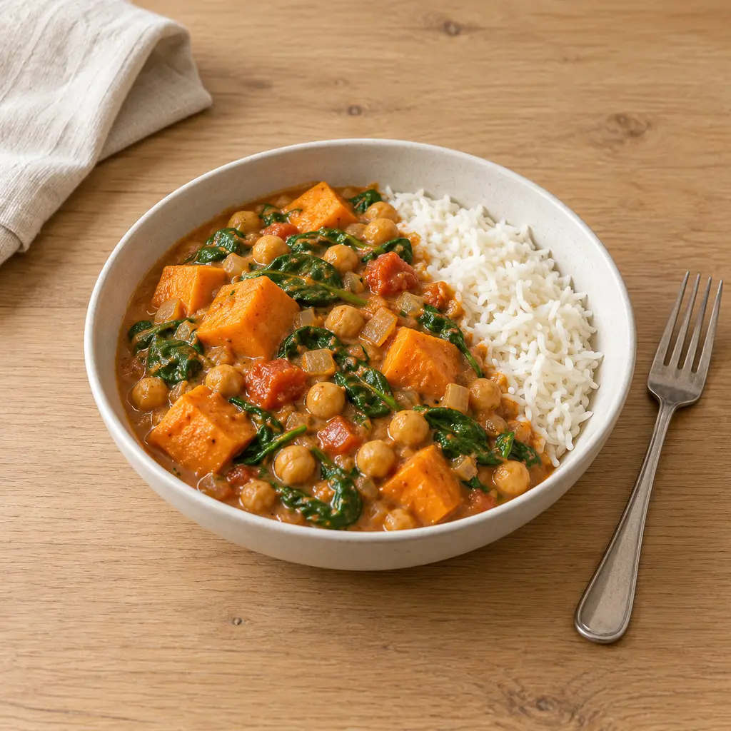 Mafé végétarien patate douce et pois chiches