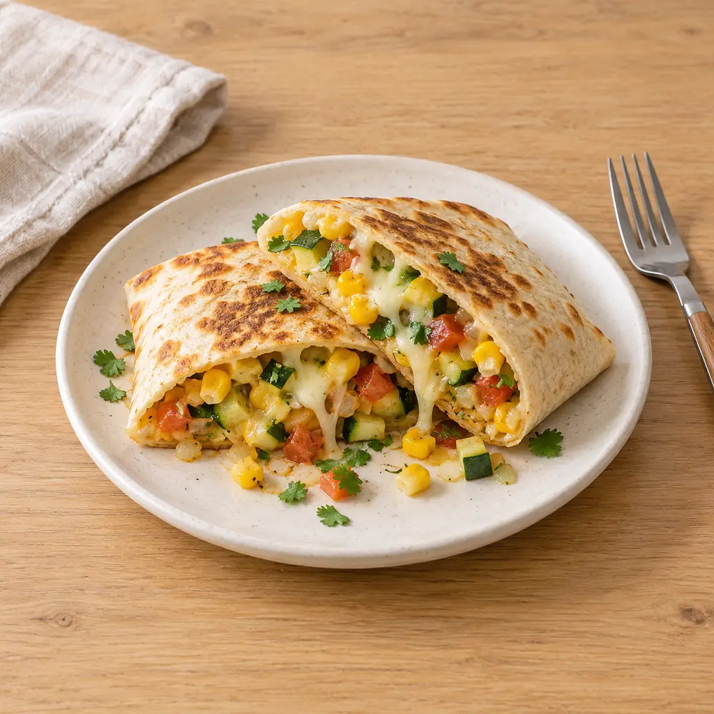 Tacos de courgettes, maïs et fromage fondu (calabacitas)