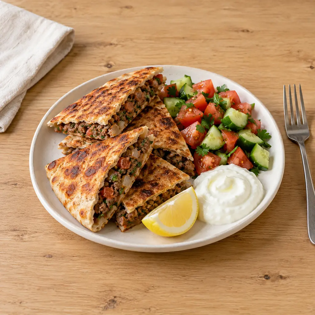 Arayes, pitas croustillantes farcies au boeuf épicé