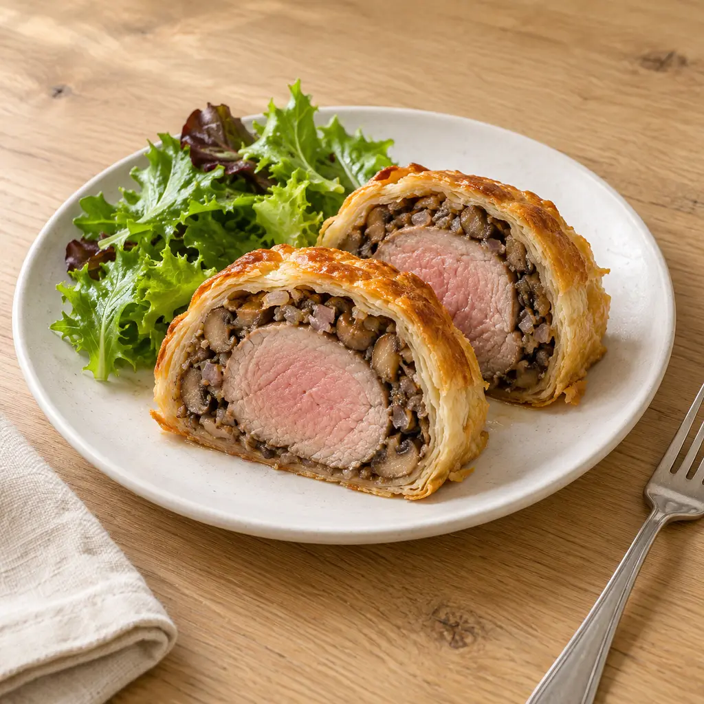 Filet mignon en feuilleté aux champignons, façon Wellington